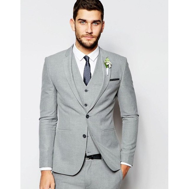 Setelan 3in1 Jas Pria abu abu - grey suits - jas pengantin