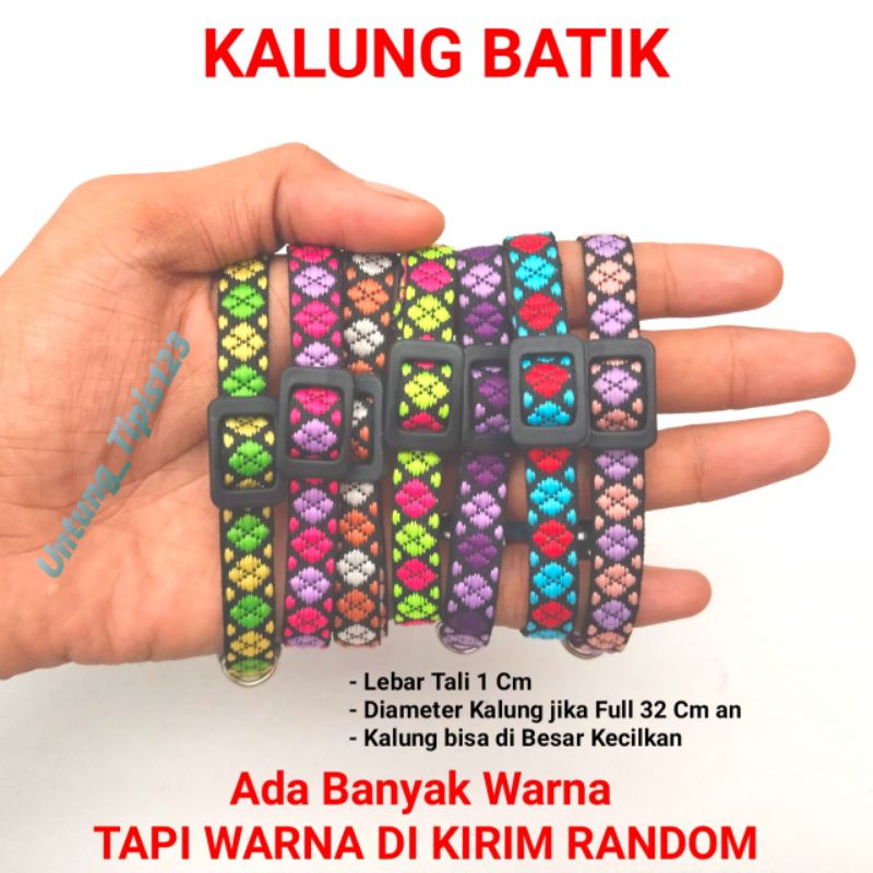 Kalung kucing Anjing motif batik lonceng banyak ukuran kalung hewan kelinci kualitas premium