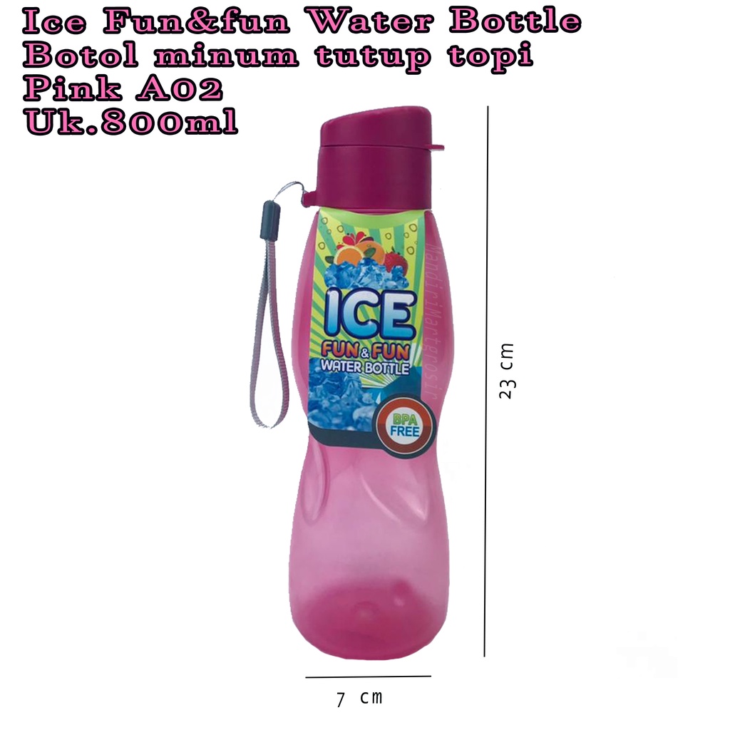 botol minum * Botol minum tutup topi *pink A02 * 800ml