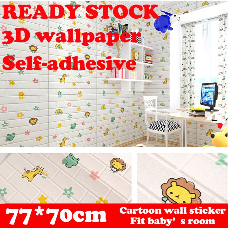 Stiker Dinding Bahan Busa Pe Tahan Air Gambar Motif Batu  