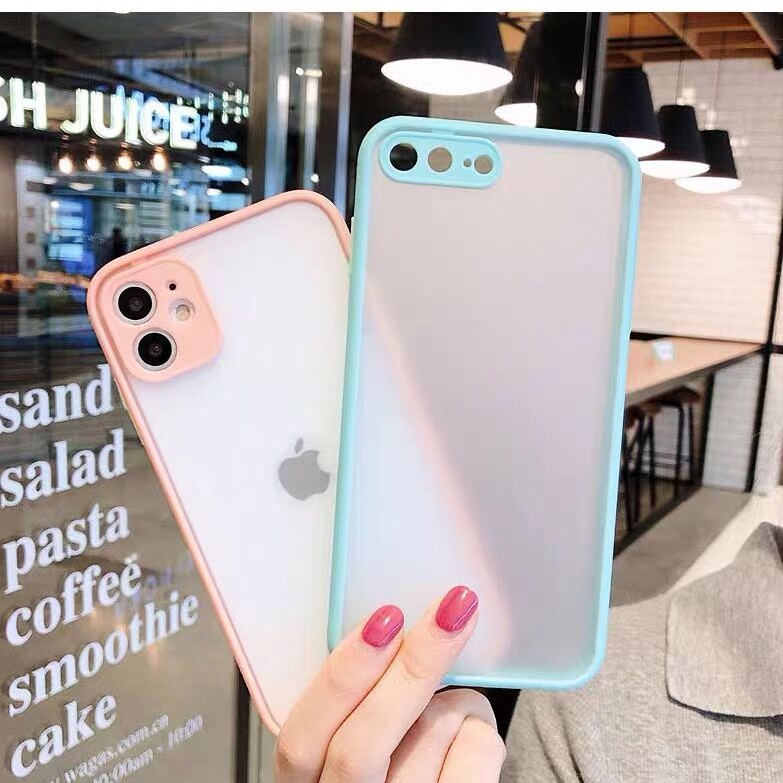 Transparan Frosted Shockproof case iPhone 6 6s 7 8 Plus X Xs Xr Xs Max 11Pro Max Silicone Casing Cover