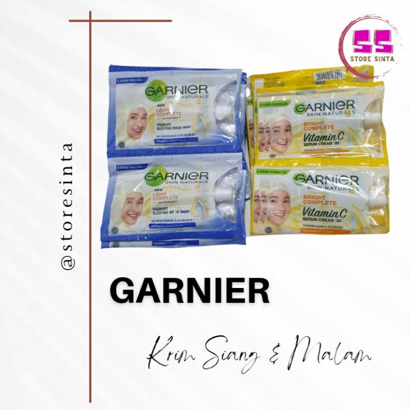 Garnier serum sachet/ cream siang & malam