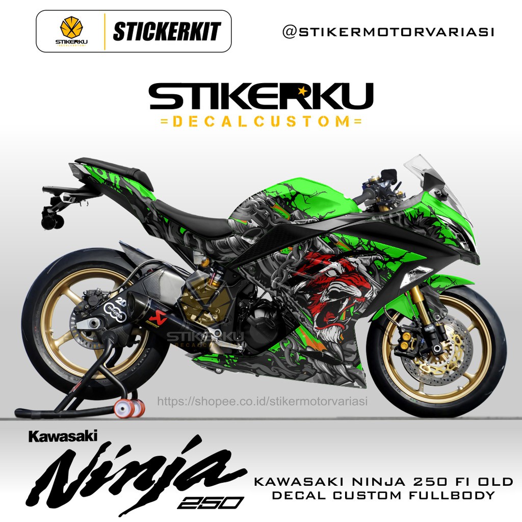 Jual DECAL NINJA250FI / DECAL KAWASAKI NINJA 250 FI OLD / STIKER DECAL