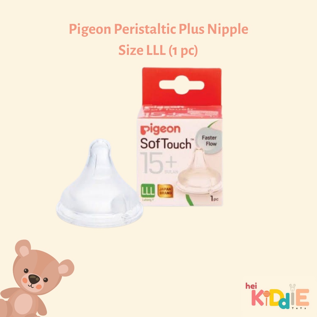 Pigeon Peristaltic Plus Wide Neck Nipple/Dot SS S M L LL LLL(Isi 1/2/3 pc)