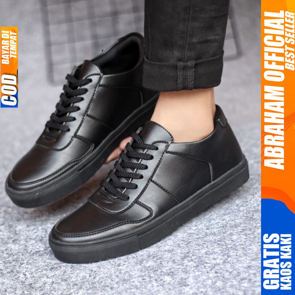 ABRHM x AUGUS Sepatu Casual Sneakers Pria Kulit Pu Original Kerja Kuliah Cowok