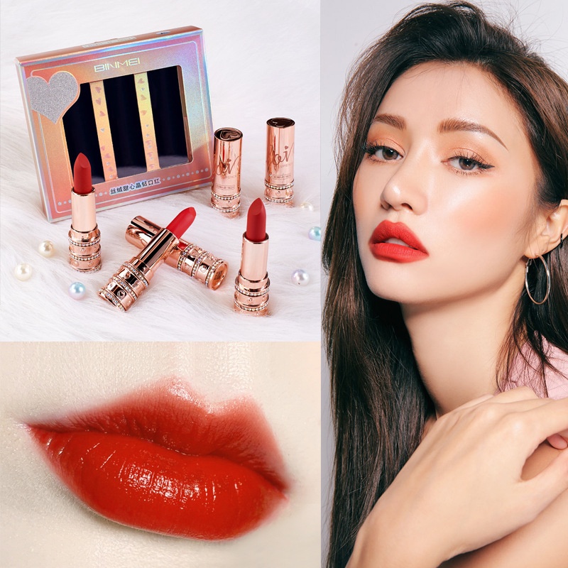 [Per Batang] Lipstick Putar Binmei Velvet Sweetheart Diamond Lipstick 8278