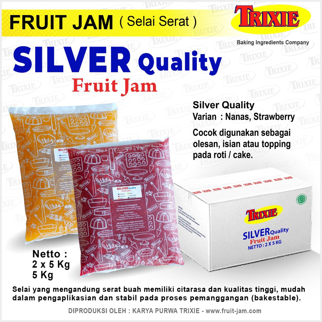 

Trixie Fruit Jam (Selai Serat - Silver) 5 kg