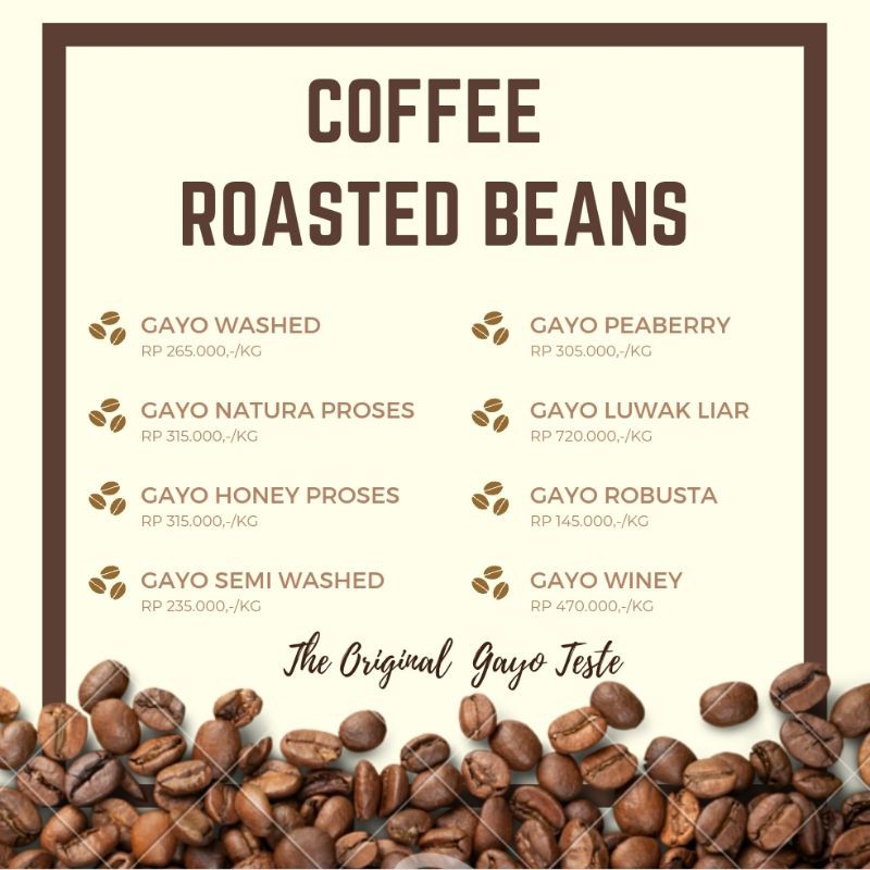 

Kopi Gayo Washed - Takengon Coffee Roasted Beans