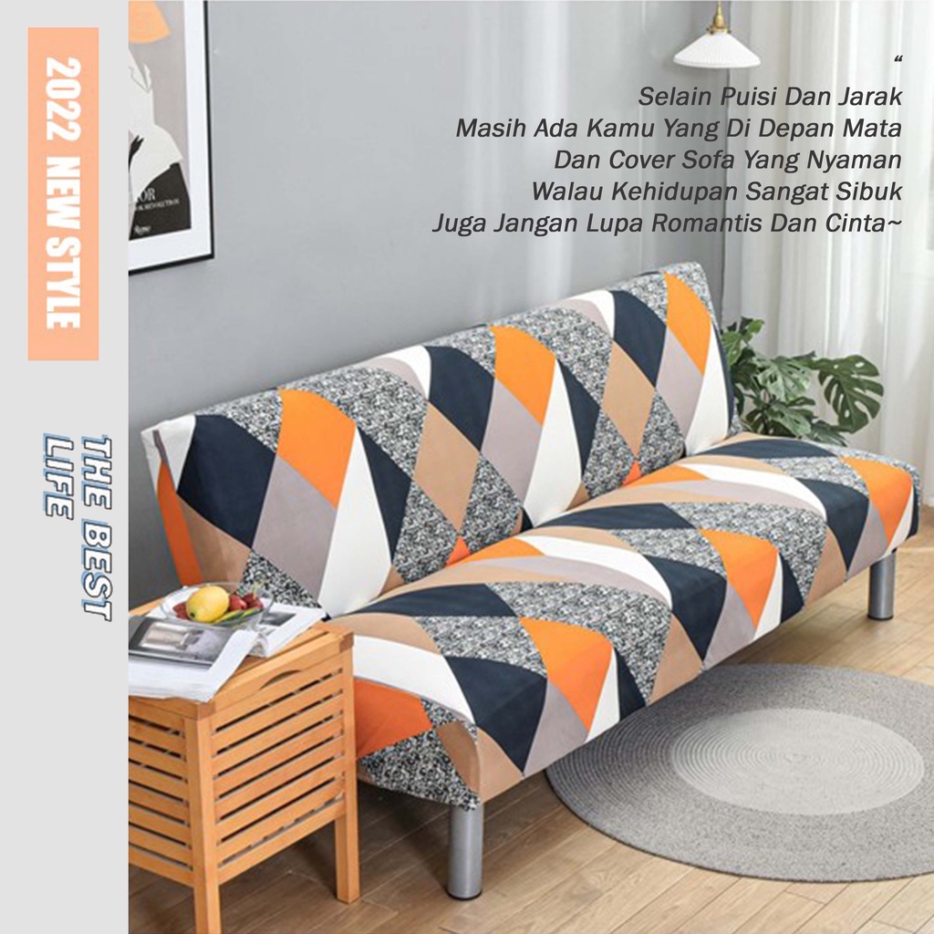 Cover Sofa Bed Sarung Sofa Bed Penutup Sofa Elastic Elastis Pattern Modern Menarik