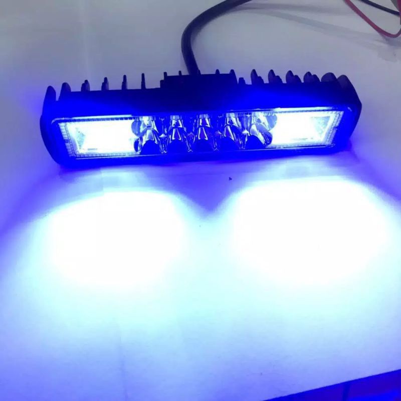 Lampu Tembak Sorot 10 Mata LED CWL StrobEE Biru Kiri Kanan Slim Bar UNIVERSAL