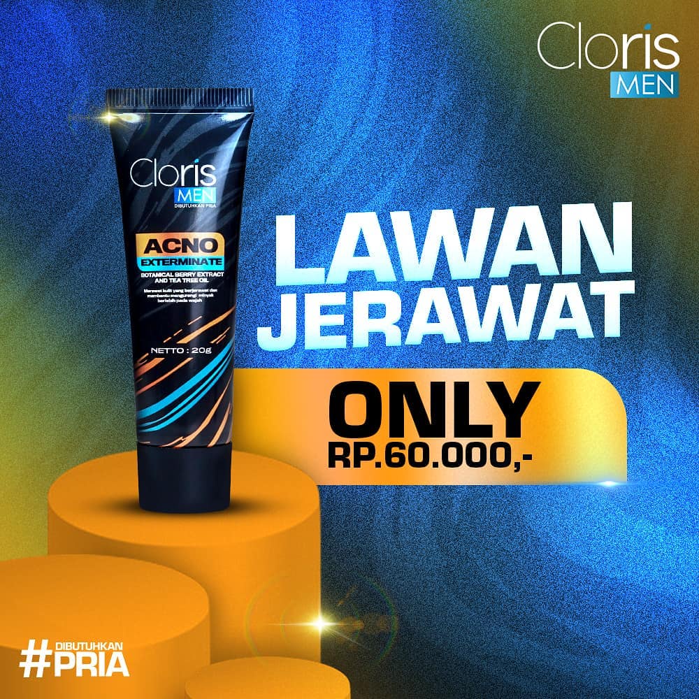 Clorismen ACNO EXTERMINATE Krim Obat Penghilang Jerawat Komedo Wajah Hidung Pria Bpom Original