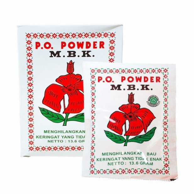 3 Sachet Bedak Anti Bau Badan MBK Powder Putih