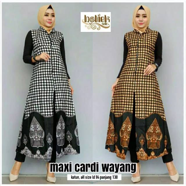 Maxi cardi wayang Baju luar bati wanita muslimah