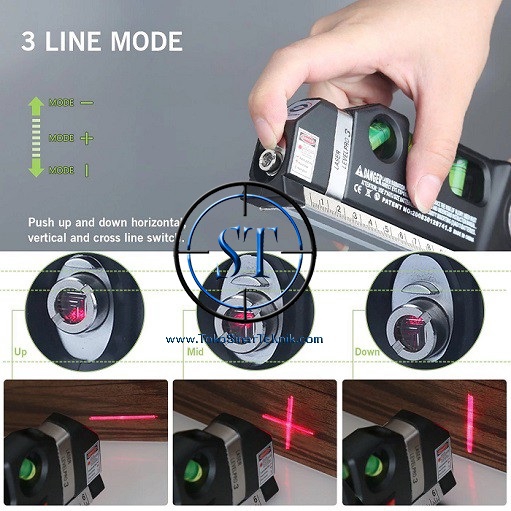 Multi-Purpose Level Pro 3 Alat Ukur Meter Sinar Laser Horizon Vertical meteran Kemiringan Sudut Tukang