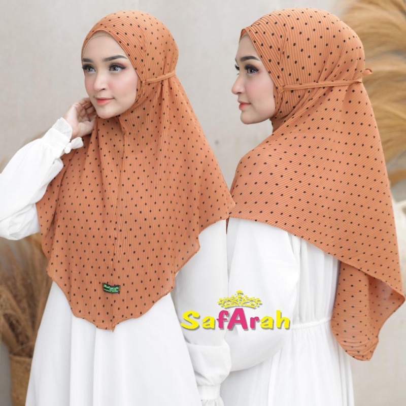 Bergo Maryam Plisket Motif Polka Ori Safarah