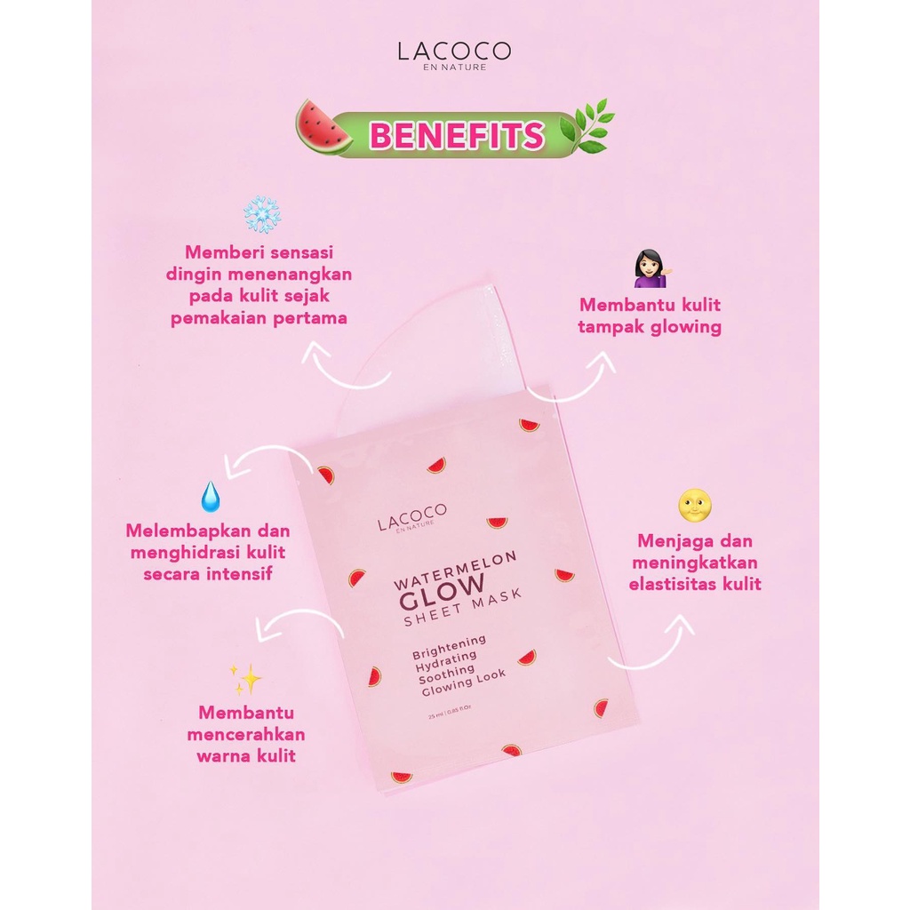 Lacoco Watermelon Glow Sheet Mask 25ml