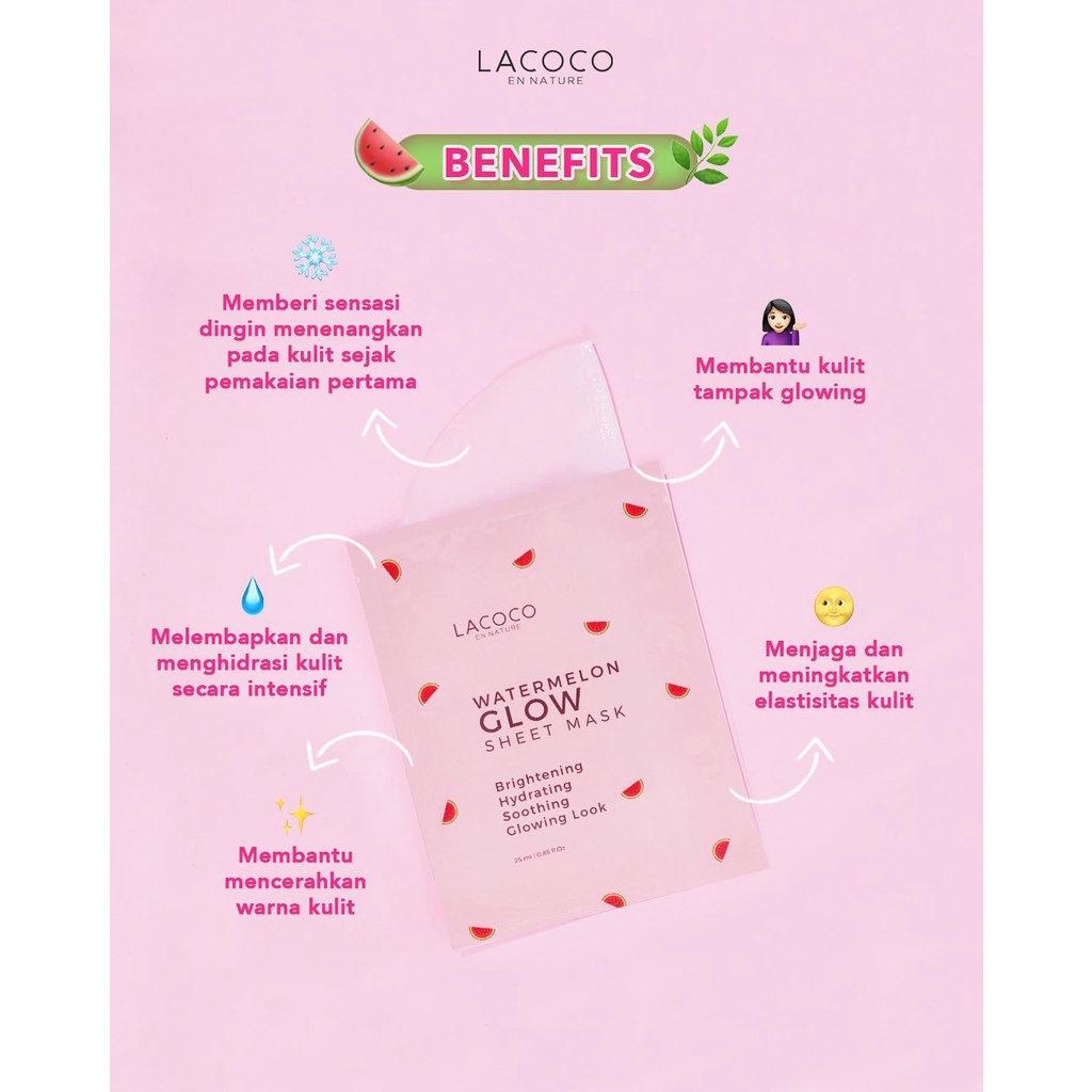 Lacoco Watermelon Glow Sheet Mask 25ml