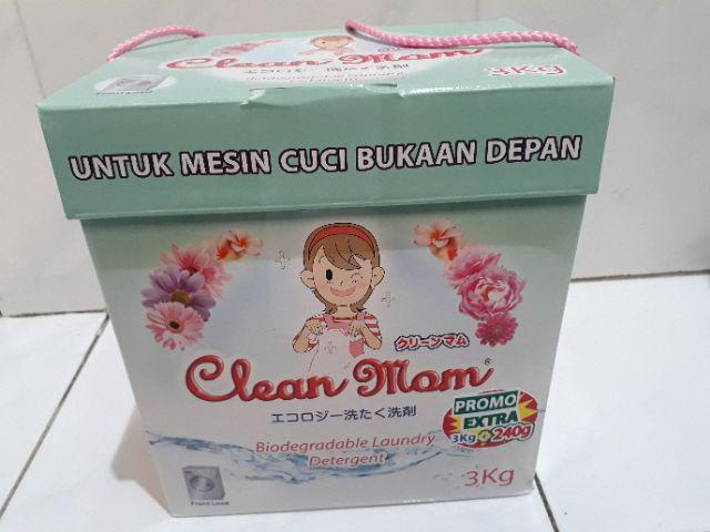 Deterjen Clean Mom Sabun Cuci Baju Bubuk  3 Kg