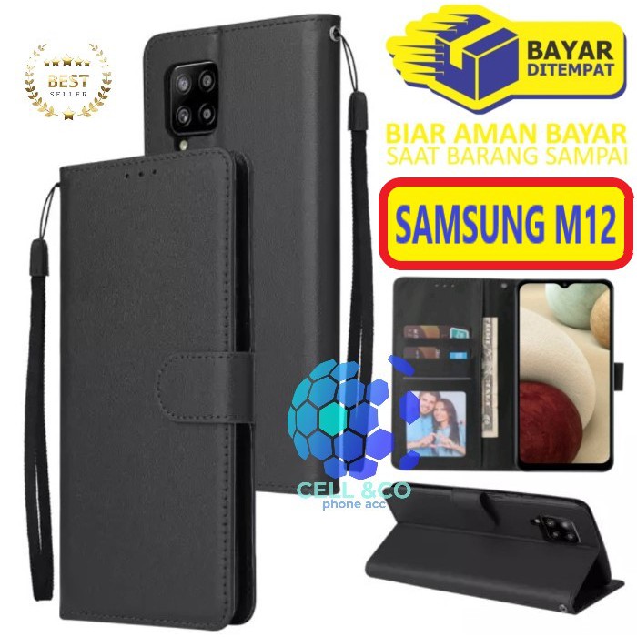 Flip cover SAMSUNG M12 Flip case buka tutup kesing hp casing flip case leather wallet