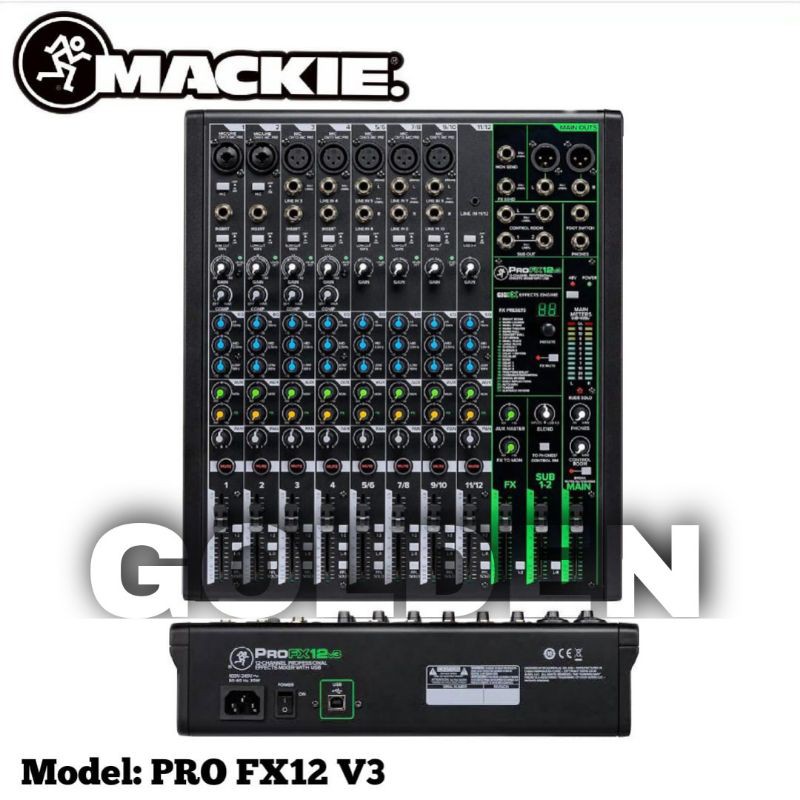 Mixer Mackie PROFX12 V3 Original PRO FX12V3 - 12 Channel