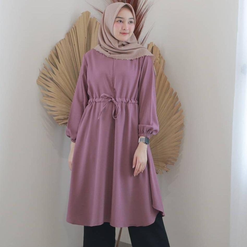 OLIF Tunik Polos Oversize Jumbo Ld 120 130 140 S M L XL XXL 3XL 5L Baju Atasan Tunik Wanita Remaja Murah