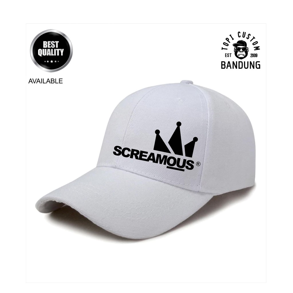 Topi Baseball  SCREAMOUS Pria Wanita Topi Jaring Jala SCREAMOUS Baseball Cap Bisa Tulis Nama Bisa COD Gratis Masker Original High Premium Quality