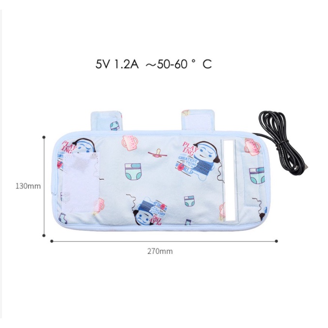 Portable Bottle Warmer Heater Travel Baby Cartoon Milk Water USB Cover