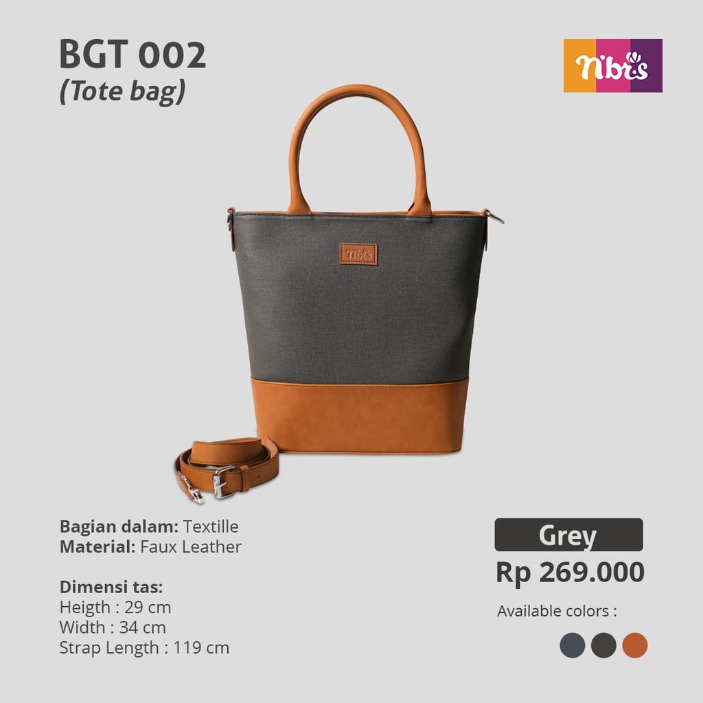 Nibras Tote Bag BGT 002 Tas NBRS Terbaru Simple Kekinian