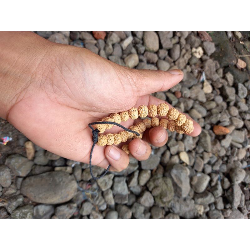 gelang biji jenitri warna natural alami