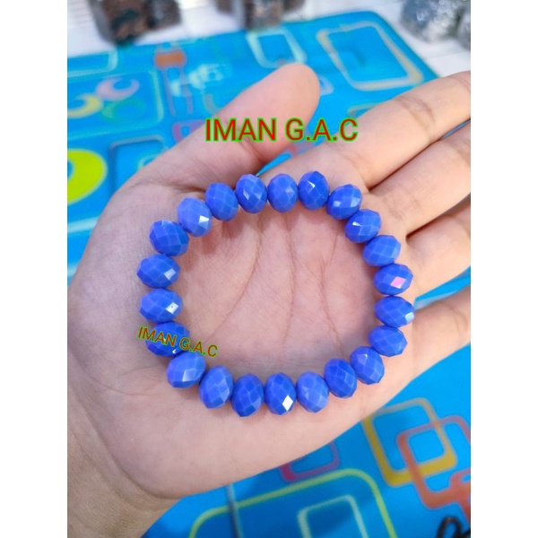 Gelang kristal 10mm berkilau/gelang karet wanita/gelang kristal crystal doff bening