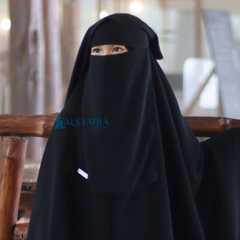 Alsyahra Exclusive Niqab Yaman Kids Sifon Jetblack / Niqab Yaman Anak