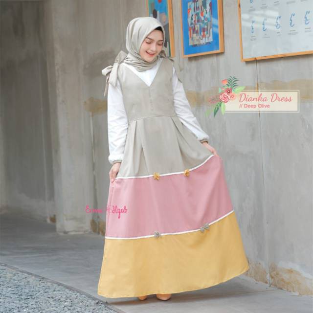 DIANKA DRESS || Gamis Syari Original By ERMA HIJAB
