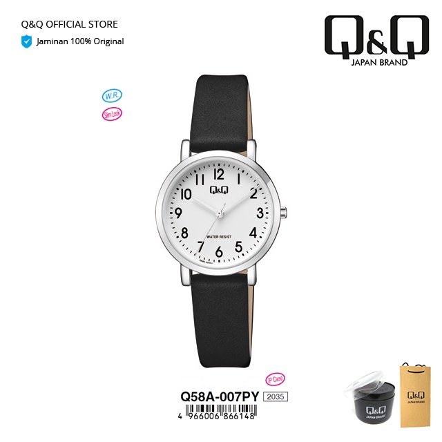 Q&Q QnQ QQ Original Jam Tangan Arloji Wanita Fashion Analog Kulit - Q58 Q58A Water Resist 3 BAR-6