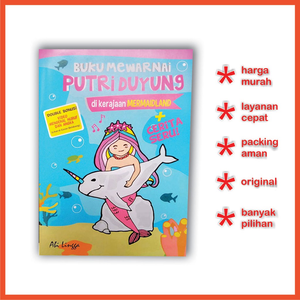 Buku Mewarnai Mermaid Buku Mewarnai Putri Duyung Di Kerajaan Mermaidland Shopee Indonesia