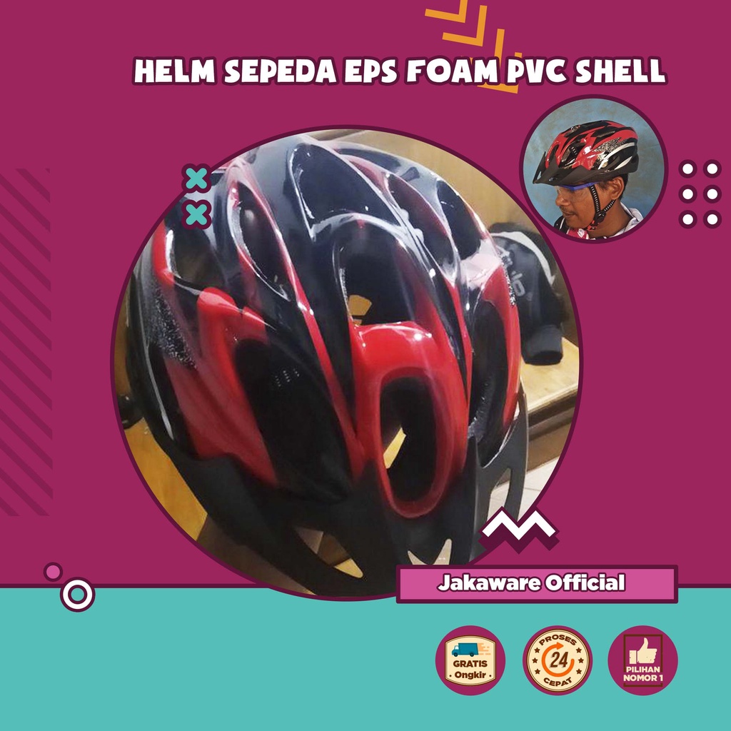 HELM SEPEDA EPS FOAM PVC SEPEDAH GUNUNG MTB LIPAT BALAP ONTEL ROADBIKE UNISEX PELINDUNG KEPALA BMX R