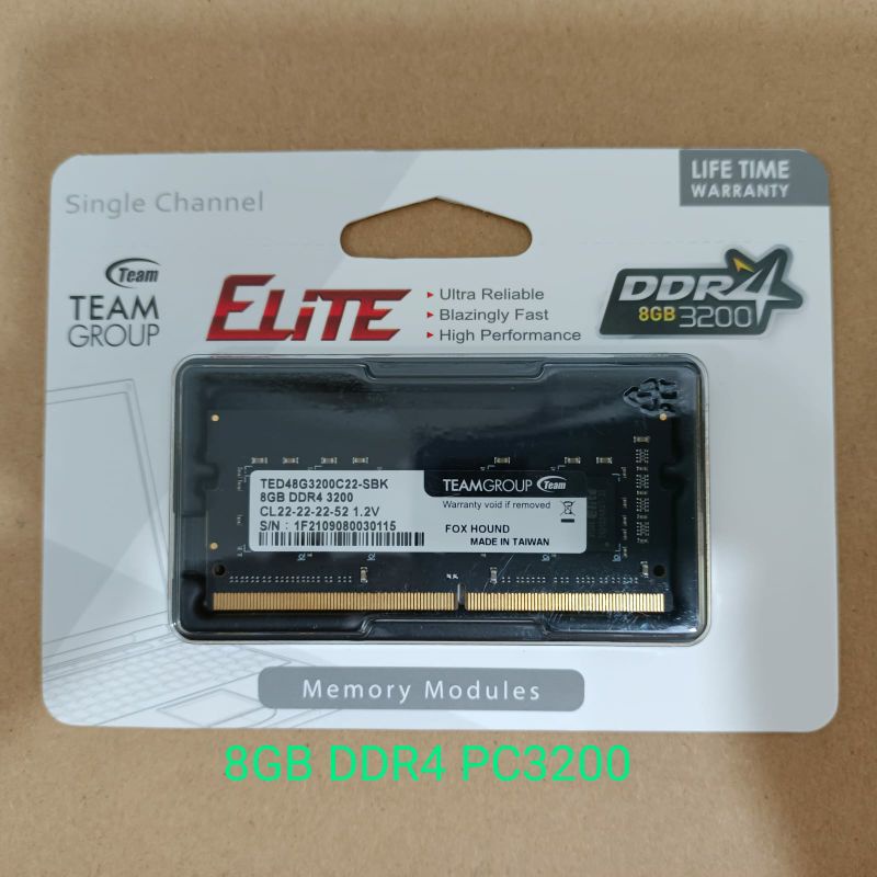 Team Elite SODIMM 8GB DDR4 PC 3200 Ram Laptop 8GB DDR4 3200MHz