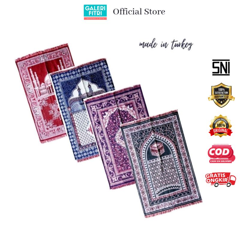 Sajadah Turki ukuran 65x105 - Sajadah Import Turki - Sajadah Sholat Import - Sajadah Turki - Sajadah