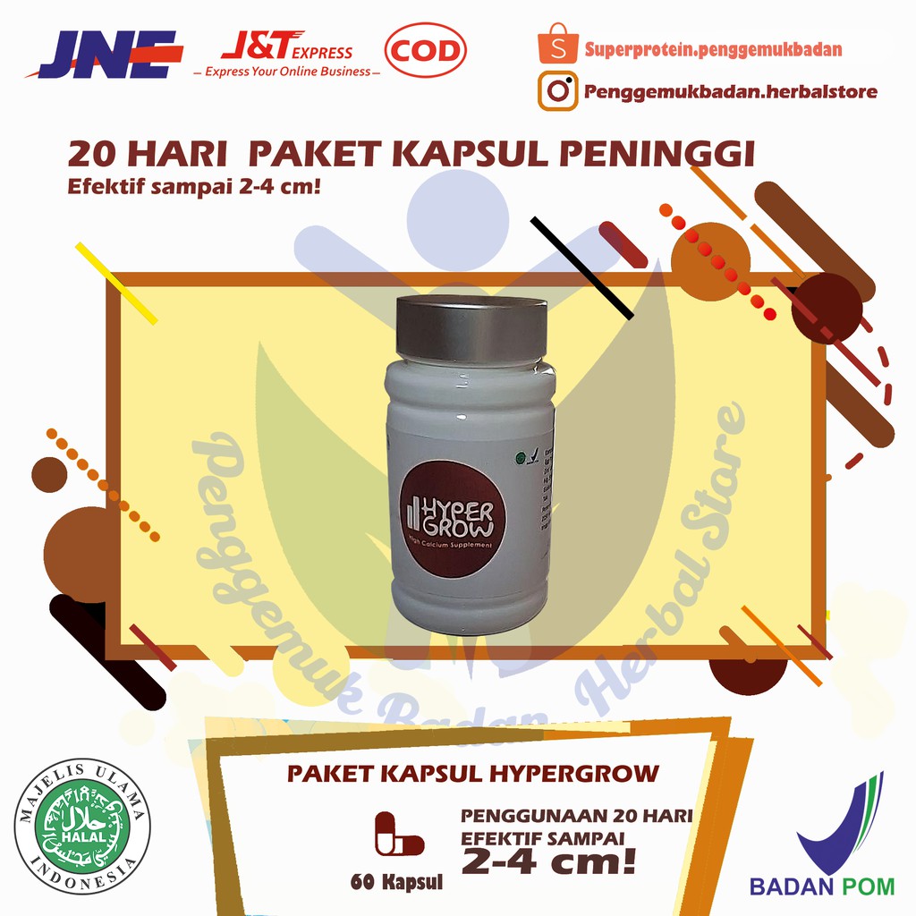 [HEMAT] PAKET 10-20 HARI KAPSUL HYPERGROW PENINGGI BADAN 100% ORIGINAL