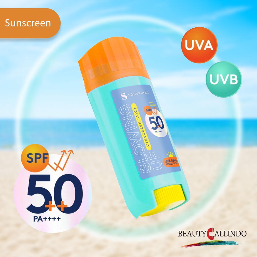 SOMETHINC Glowing Up Sunscreen Stick SPF 50++ PA ++++ Sunblock Pelindung dari Sinar Matahari