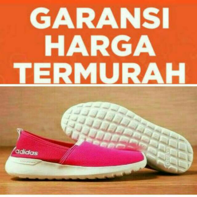 SEPATU ADIDAS LITE RACER SLIP ON ORIGINAL BNWB INDONESIA PINK - SEPATU SANTAI - SEPATU WANITA SHOES