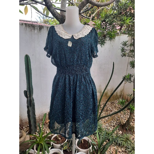 Preloved Second Bekas Dress Vintage Kerah Rajut