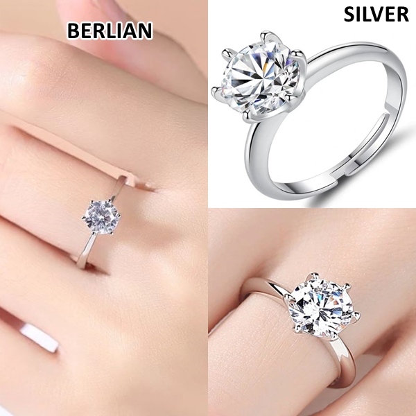 Cincin Casual Berlian Sterling Titanium Couple Warna Silver dan Rosegold untuk wanita