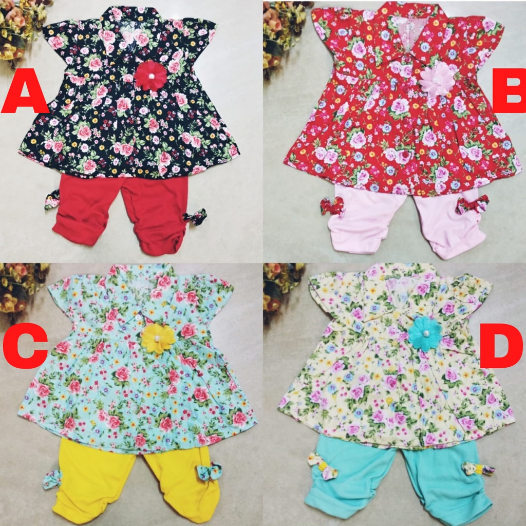 Baju Anak Bayi Perempuan Setelan Pakaian Bayi Cewek Cantik Flowery