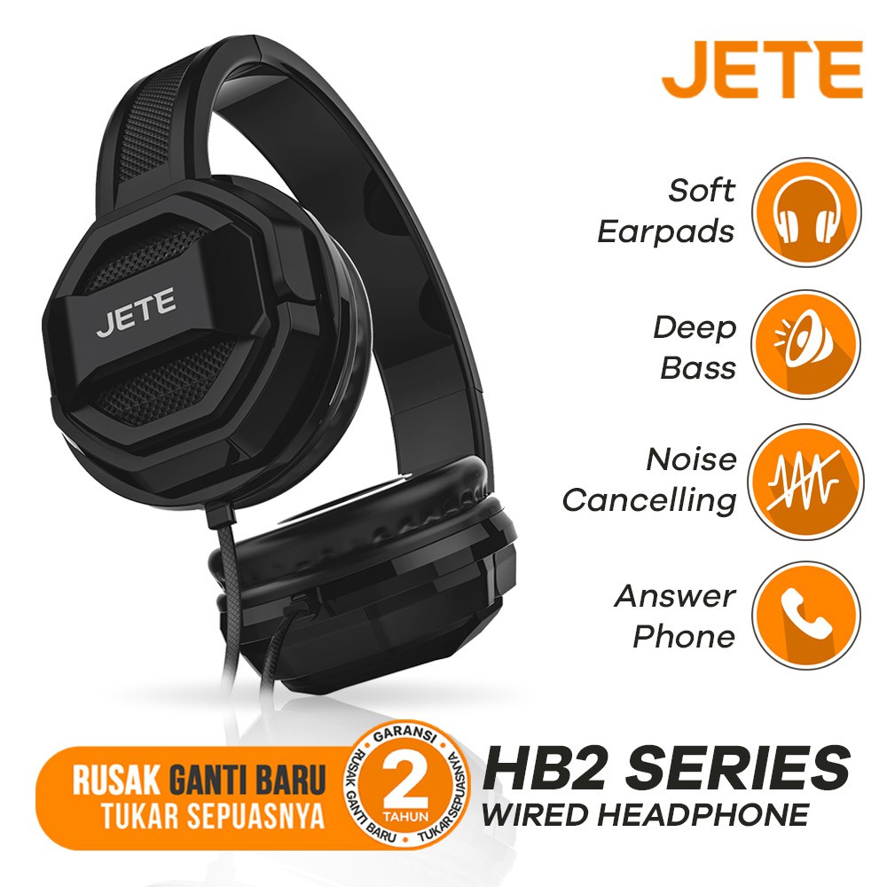 Headset Headphone JETE HB2 Noise Cancelling - Garansi 2 Tahun