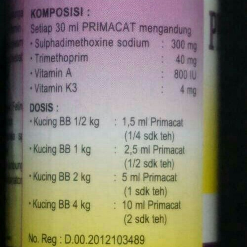 Obat kucing Diare Mencret Prima Cat