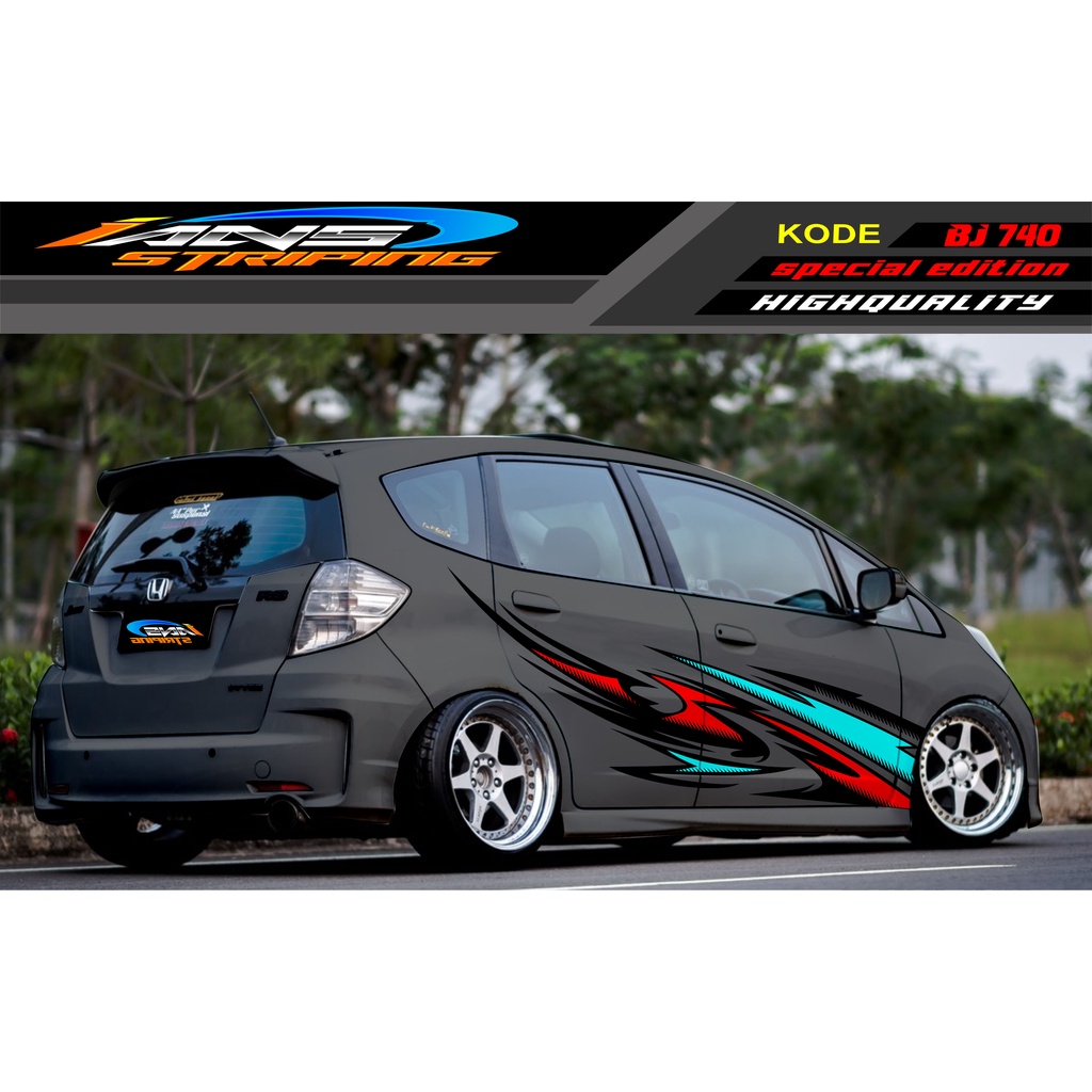 STIKER VARIASI MOBIL HONDA BRIO AGYA JAZZ AVANZA YARIS / DECAL STICKER MOBIL JAZZ / STIKER MOBIL