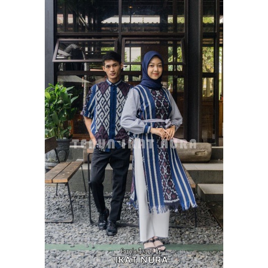 couple tenun Dres amira tile totol &amp; kemeja