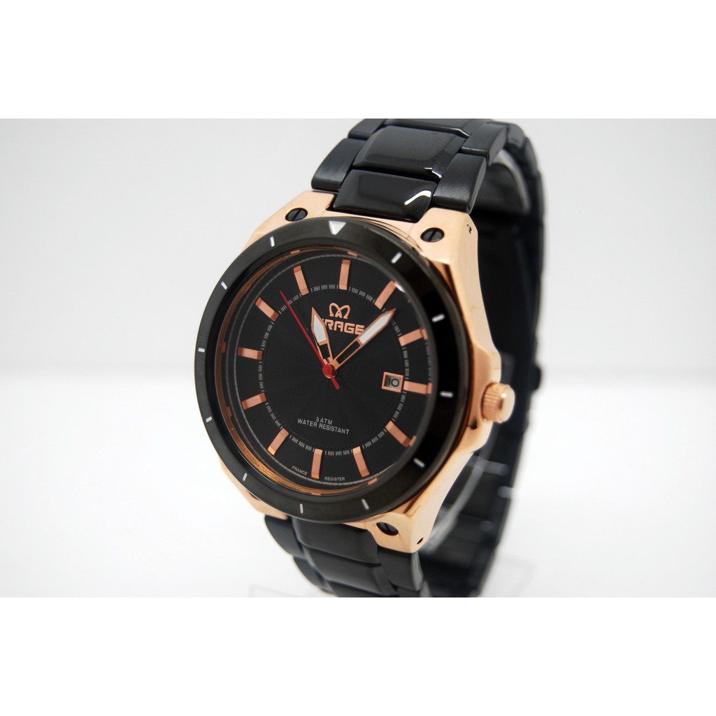 PROMO MURAH JAM TANGAN ORIGINAL Mirage Jam Tangan Pria 7569M Black/RoseGold