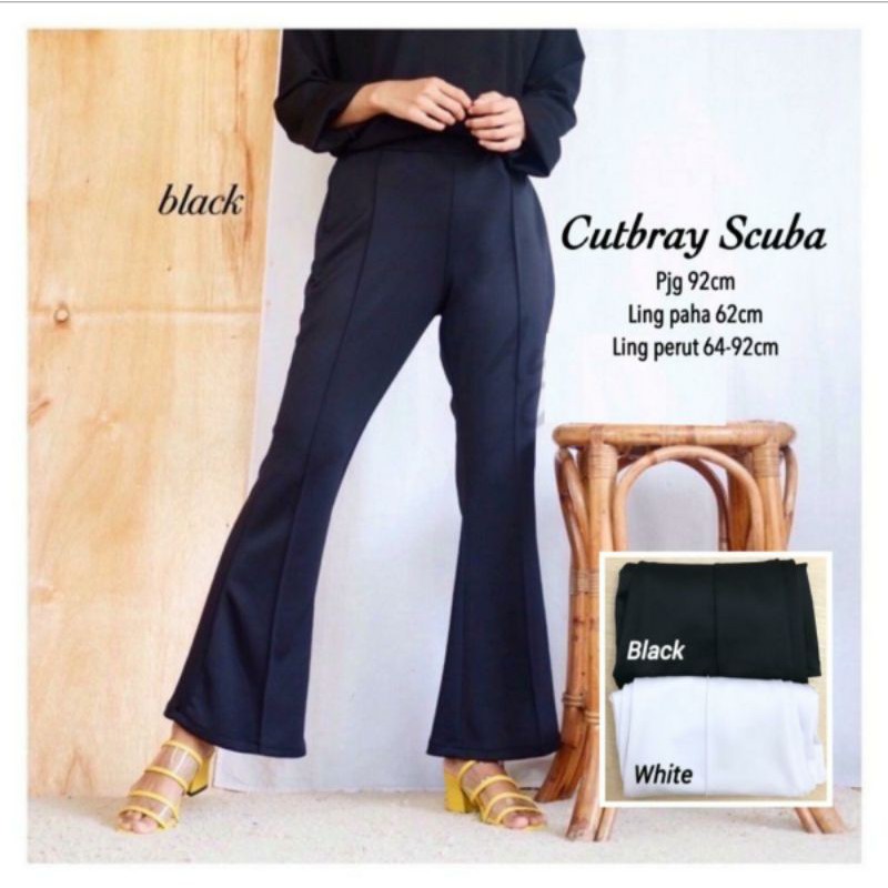 CUTBRAY BASIC SCUBA PANTS - celana kasual kantor bahan scuba