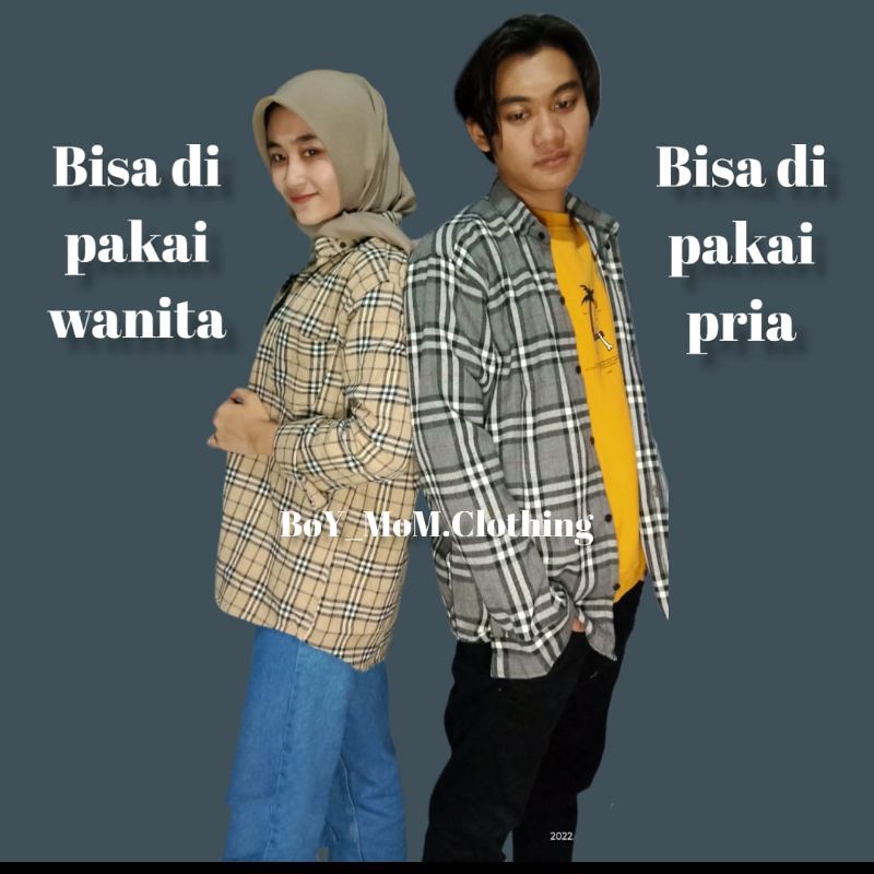 KEMEJA FLANEL PRIA KEMEJA FLANEL WANITA KEMEJA FLANEL LENGAN PANJANG-1
